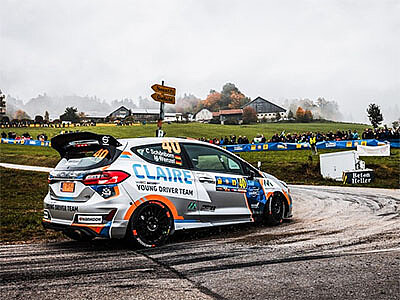 Das Auto von Claire Schönborn im Rallye-Einsatz.